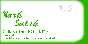 mark sulik business card